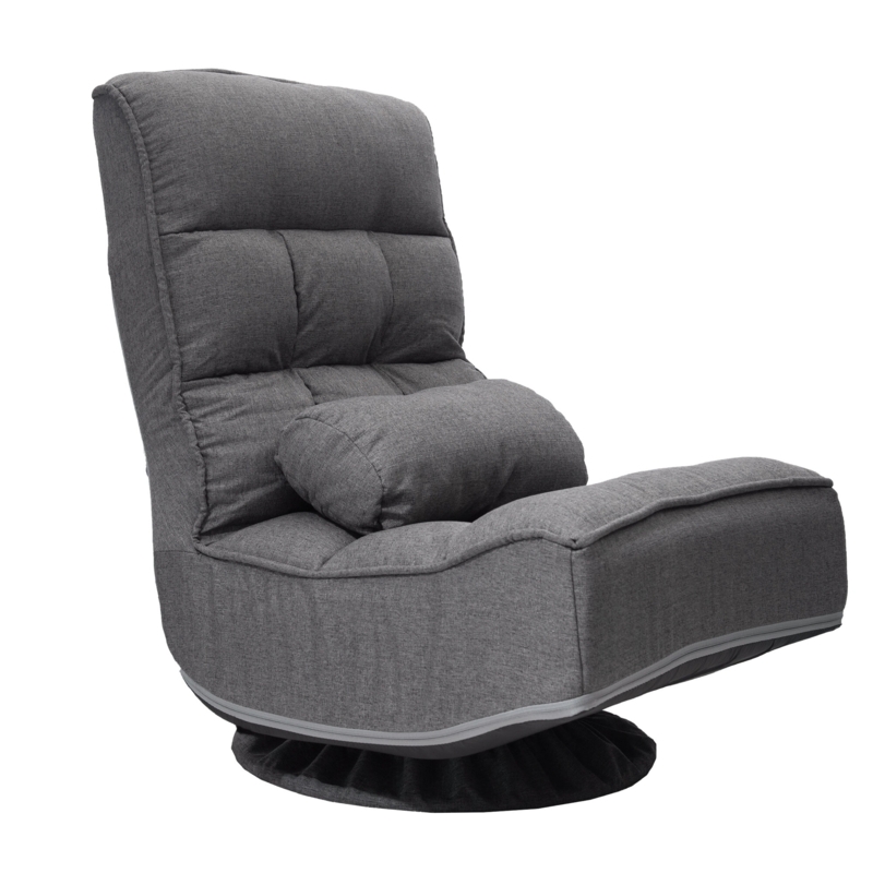 Trule Reclining Ergonomic Swiveling Rocker Game Chair in Charcoal