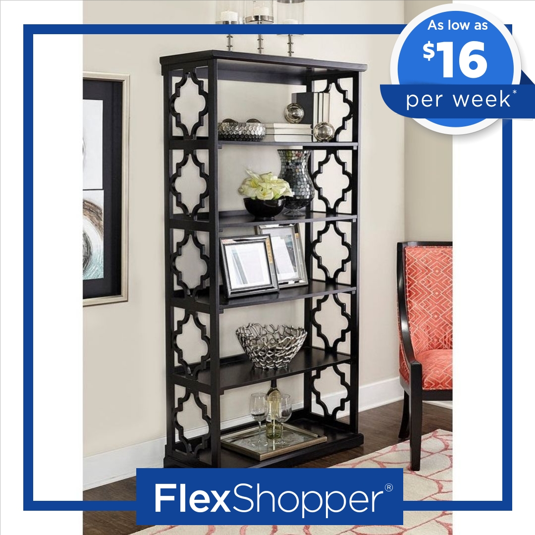 Turner Black Bookcase - White
