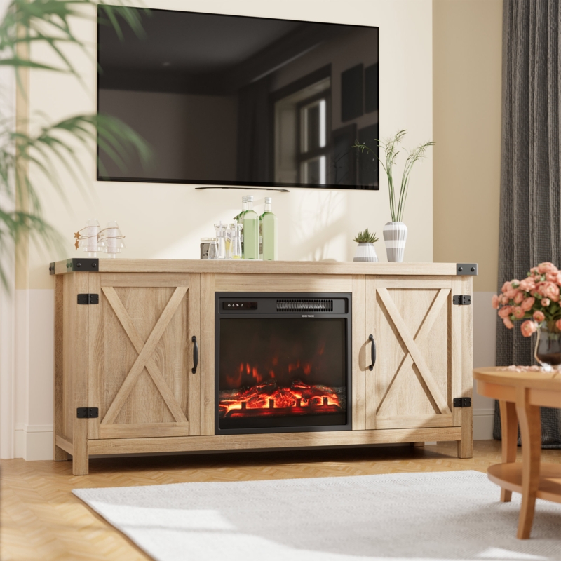TV Stand for TVs up to 65" with Electric Fireplace