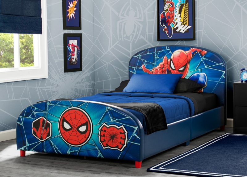 Twin Solid Wood Upholstered Standard Bed