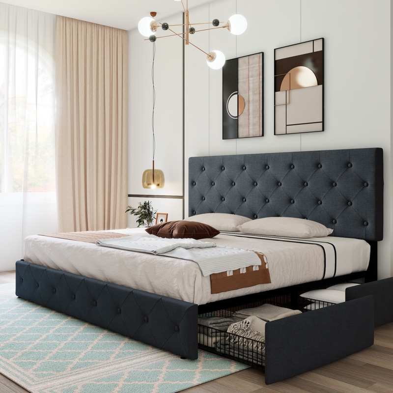Upholstered Platform Storage Bed