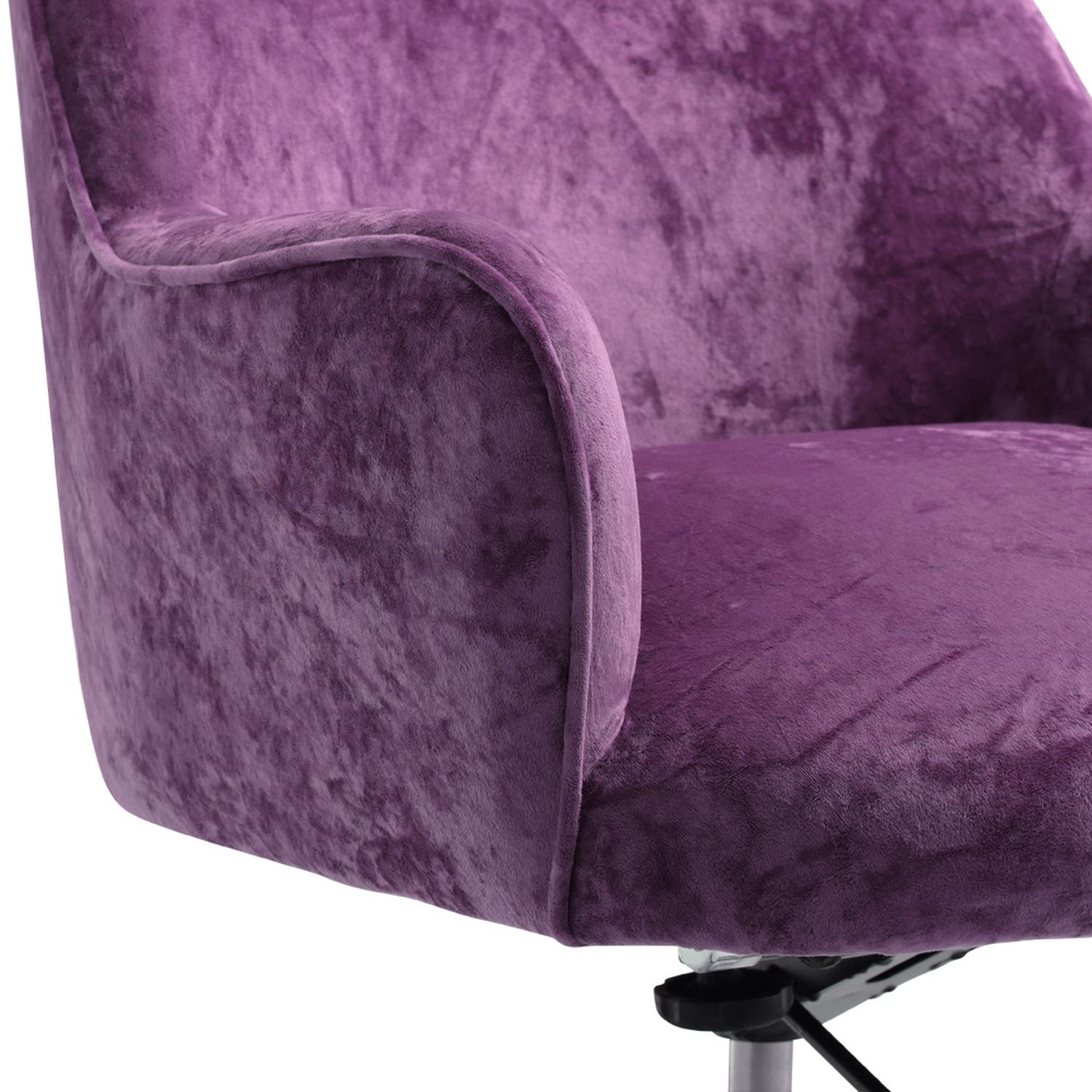 Velvet Swivel Ergonomic Office Chair - Purple