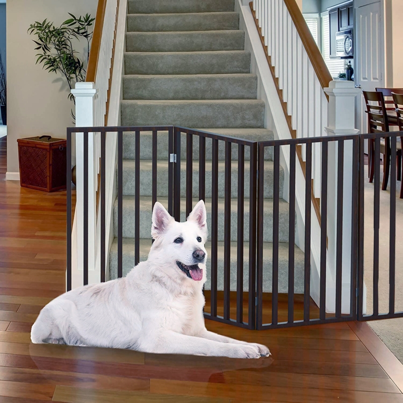 Verge Wood Adjustable Free Standing Pet Gate