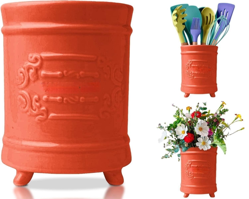 Viana Ceramic / Porcelain Novelty Utensil Crock
