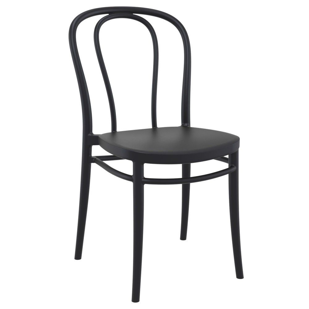 Victor Conversation Set with Ocean Side Table - Black