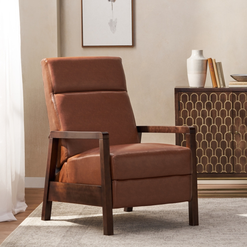 Viewland Faux Leather Upholstered Pushback Recliner