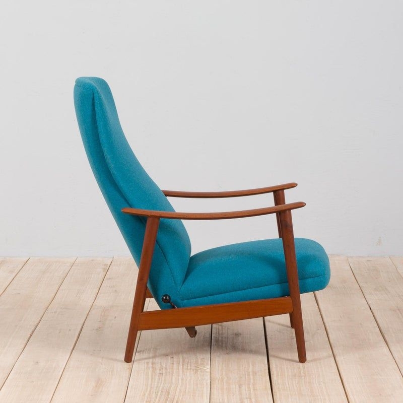 Vintage Scandinavian Highback Rocker Recliner Chair in Teak by Arnt Lande for Stokke, 1960s