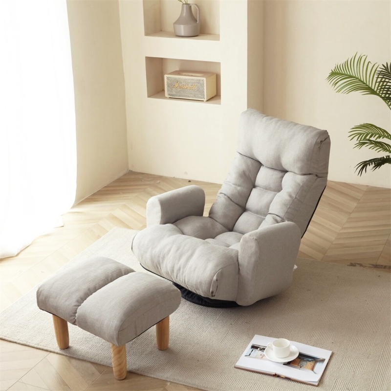 Viv + Rae Gatling Adjustable Reclining Ergonomic Swiveling Rocker Game Chair in Cement Gray
