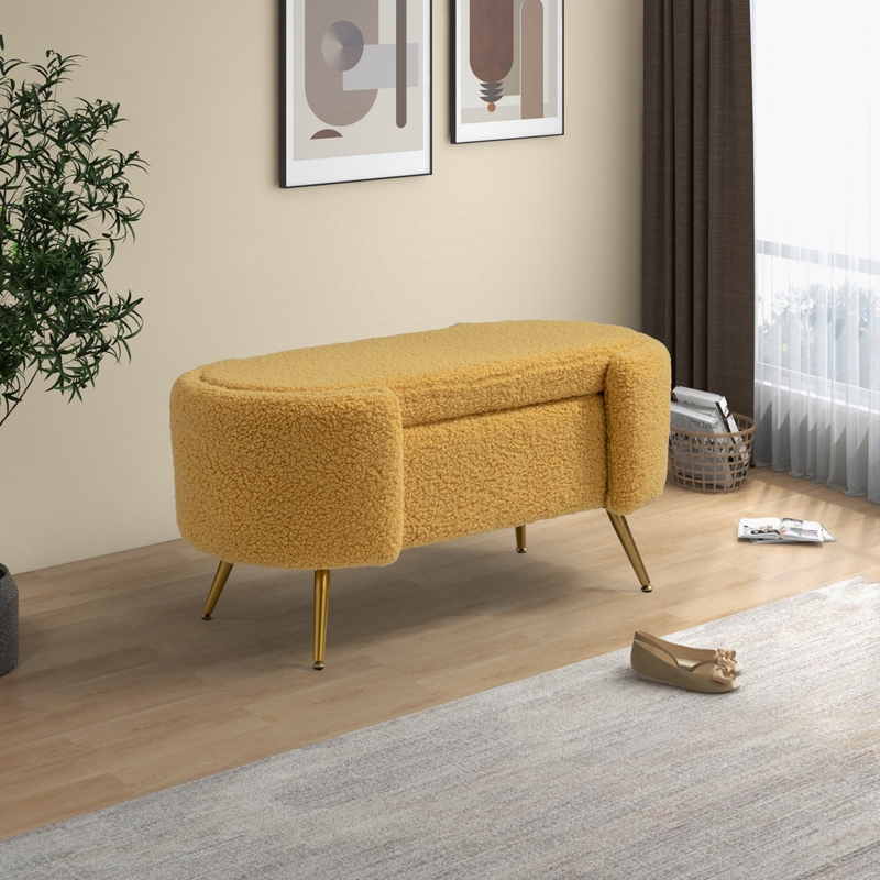 Waloo 100% Polyester Upholstered Storage Bench
