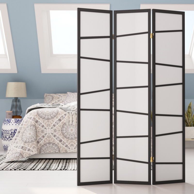 Watkins 51'' W x 71'' H 3 - Panel Solid Wood Folding Room Divider