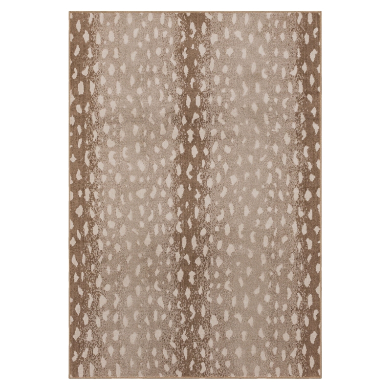 Watts Antelope Woven Animal Print Beige Area Rug