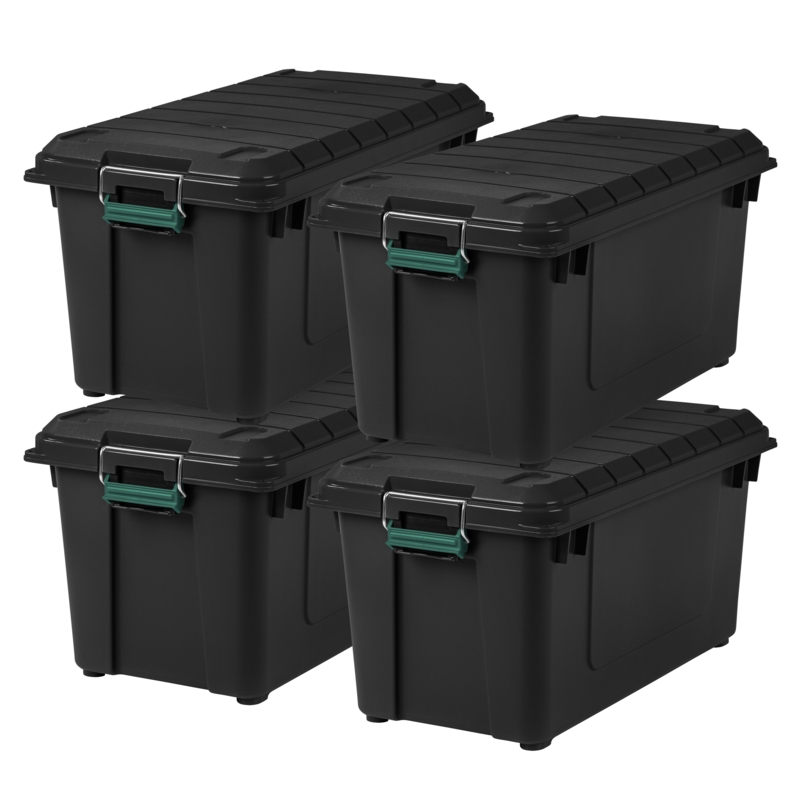 Weathertight Store-it-all Utility 82 qt Plastic Tote Set (Set of 4)