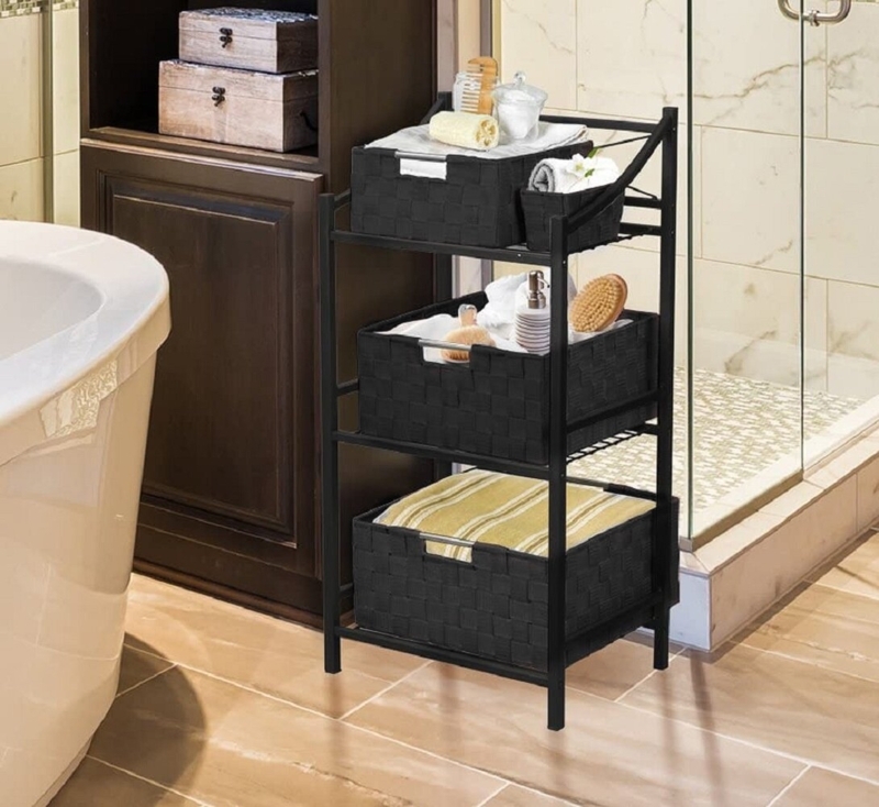 Weave 7 Piece Basket Set - Black