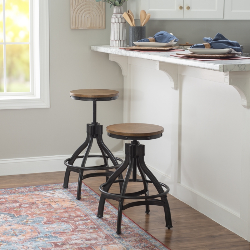 Wellman Swivel Adjustable Height Stool (Set of 2)