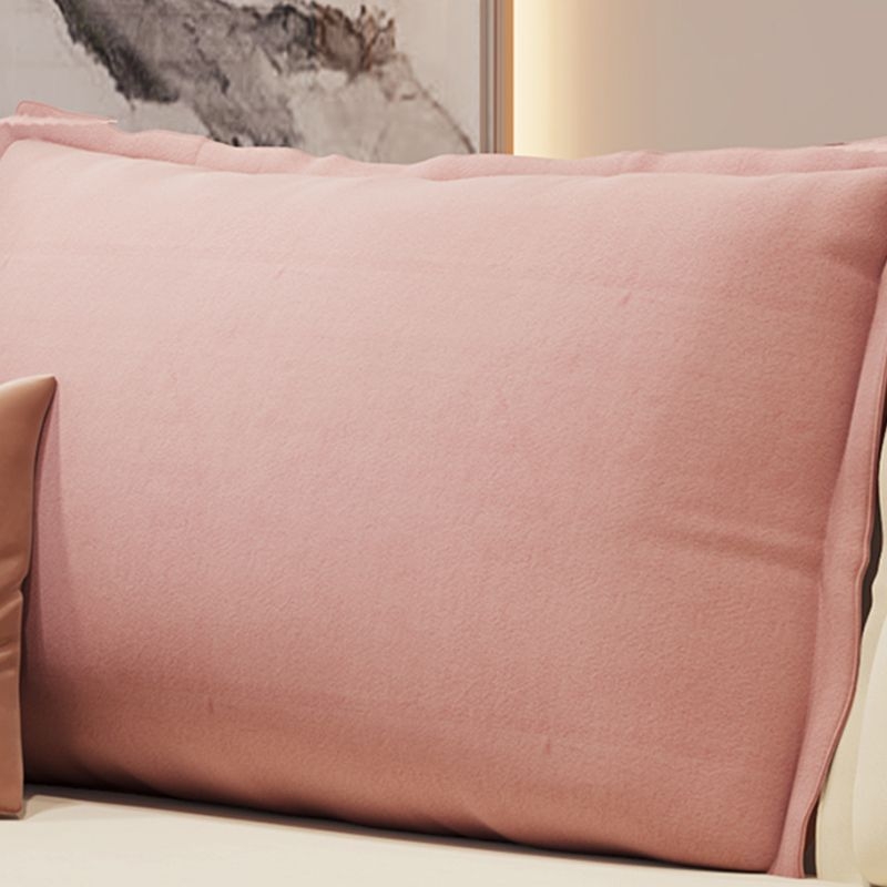 White and Pink Convertible Settee Loveseat Square Arm Standard Bed Settee - 39L x 33.5W x 24H / Storage Included / Sponge