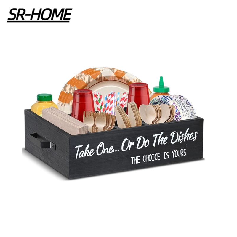 Wood Rectangle Utensil Storage Set