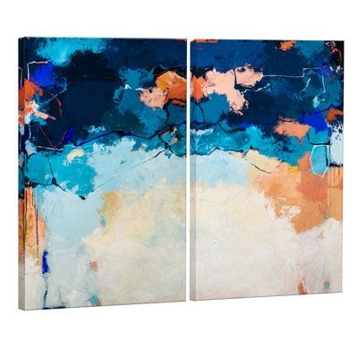 Wrought Studio Summer Fiesta I & II by Tammy Keller - 2 Piece Wrapped Canvas Painting Print Metal in Blue/Brown/Orange | Wayfair | Home Decor