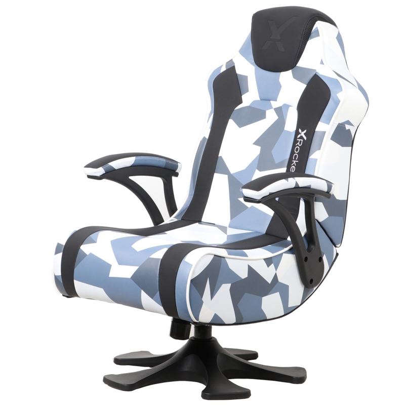 X Rocker Ergonomic Swiveling Rocker Game Chair in Black/Gray/White