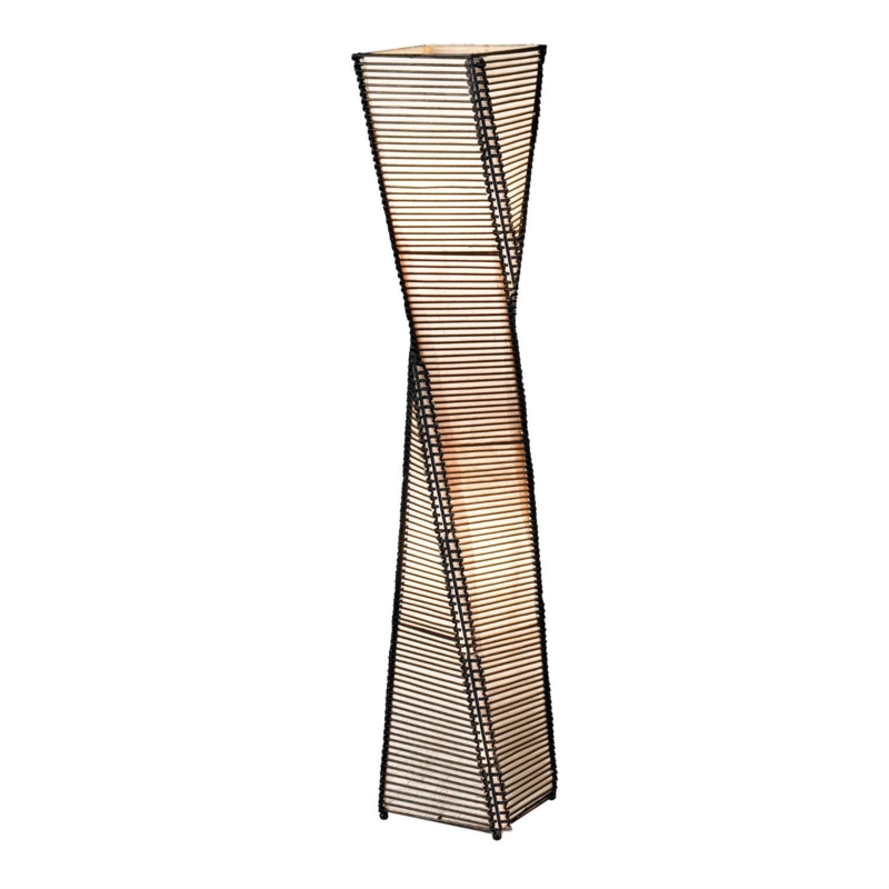 Xavler 50'' Black Column Floor Lamp Set