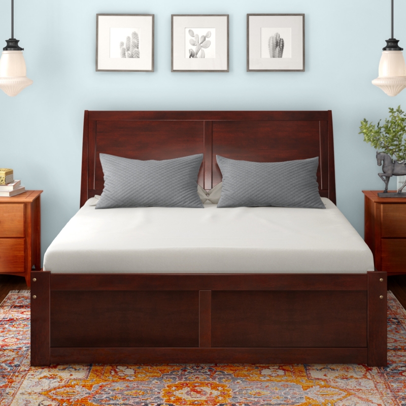 Yailynn Solid Wood Sleigh Storage Bed