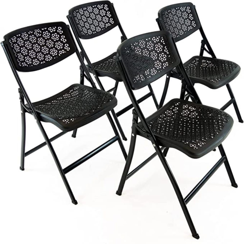 Yissel Plastic / Resin Stackable Folding Chair Folding Chair Set (Set of 4)