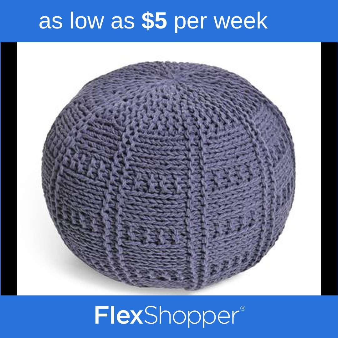 Yuny Handcrafted Modern Fabric Pouf by Christopher Knight Home - Navy Blue