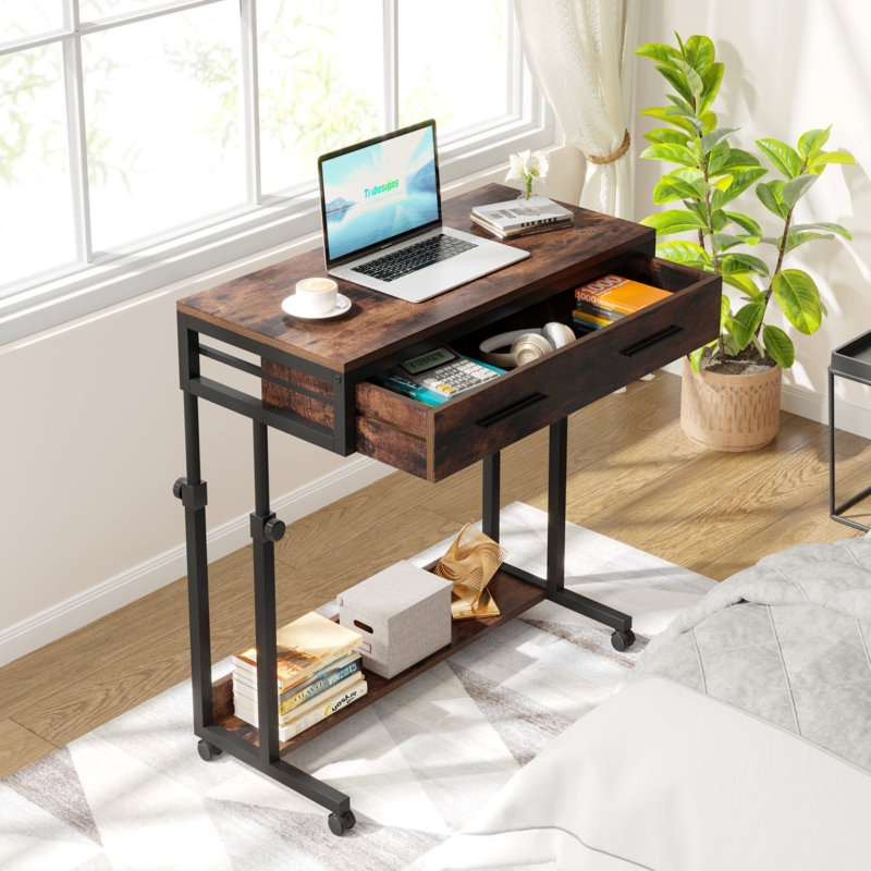 Zavalla Mobile End Table with Drawer C Table Sofa Side Table