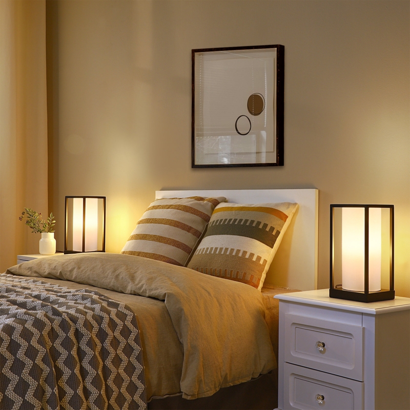 11.4'' Bedside Table Lamp Set with USB