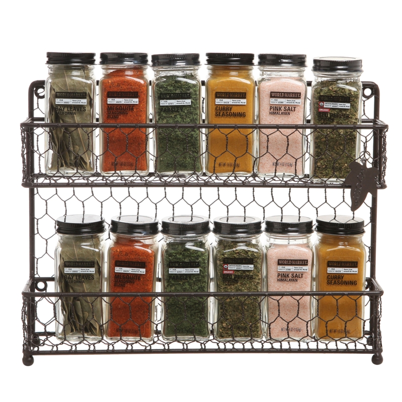 12 Jar 2 Tier Metal Wire Spice Rack
