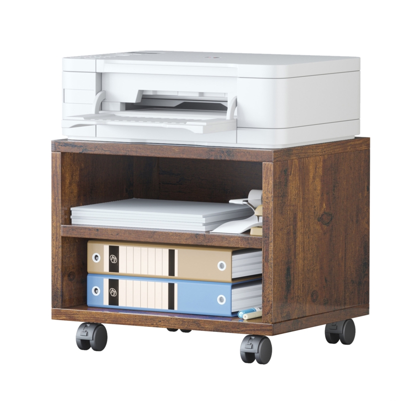 13.8'' H x 15.7'' W 2 - Cabinet Printer Stand with Wheels