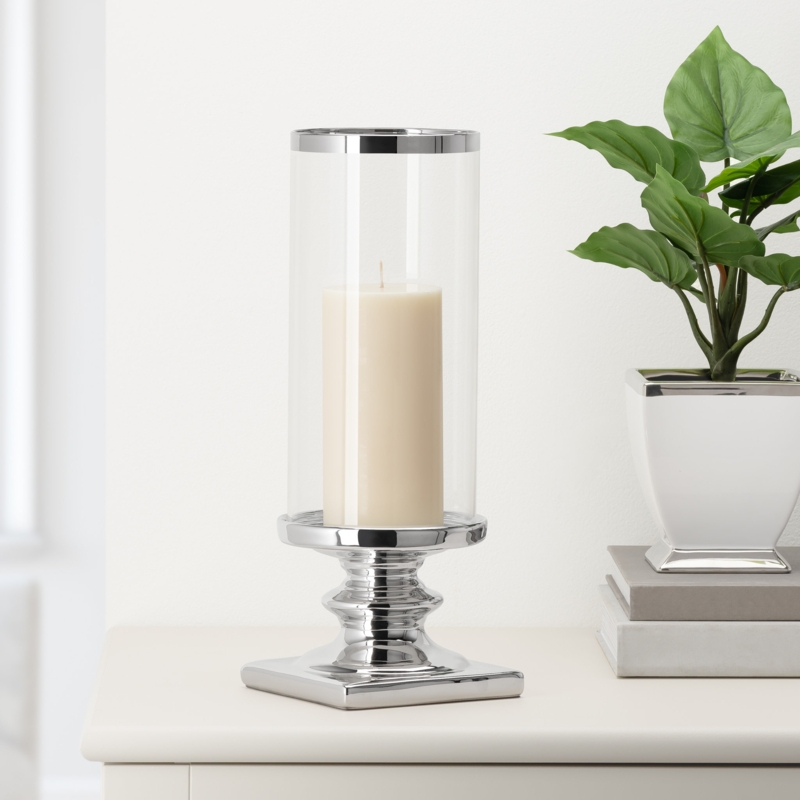 Tall Glass Hurricane Candle Holders