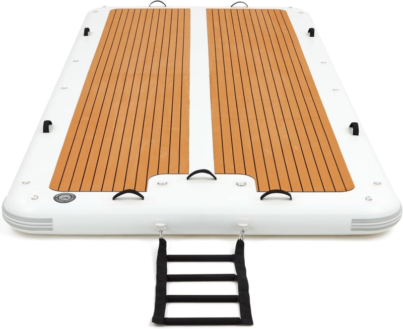 15'x6.5' Floating Dock Inflatable Dock Electric Pump for 1-Min Inflate/Deflate, Fits 15