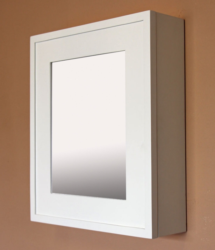 16.875'' W 19.875'' H Surface Framed Medicine Cabinet with Mirror and 3 Adjustable Shelves