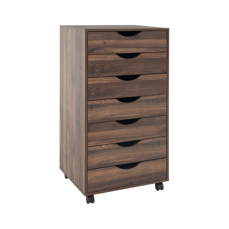 18.8" Wide 7-Drawer Office Storage File Cabinet on Wheels, Desk Filing Drawer Unit