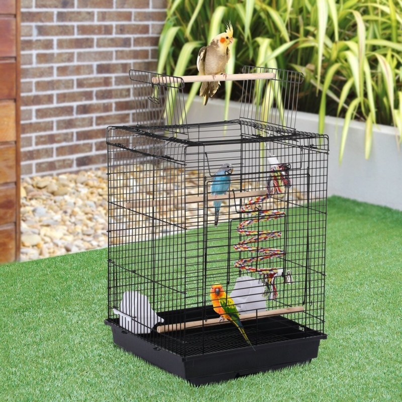 22.8'' Iron Play Top Travel Bird Cage with Perch
