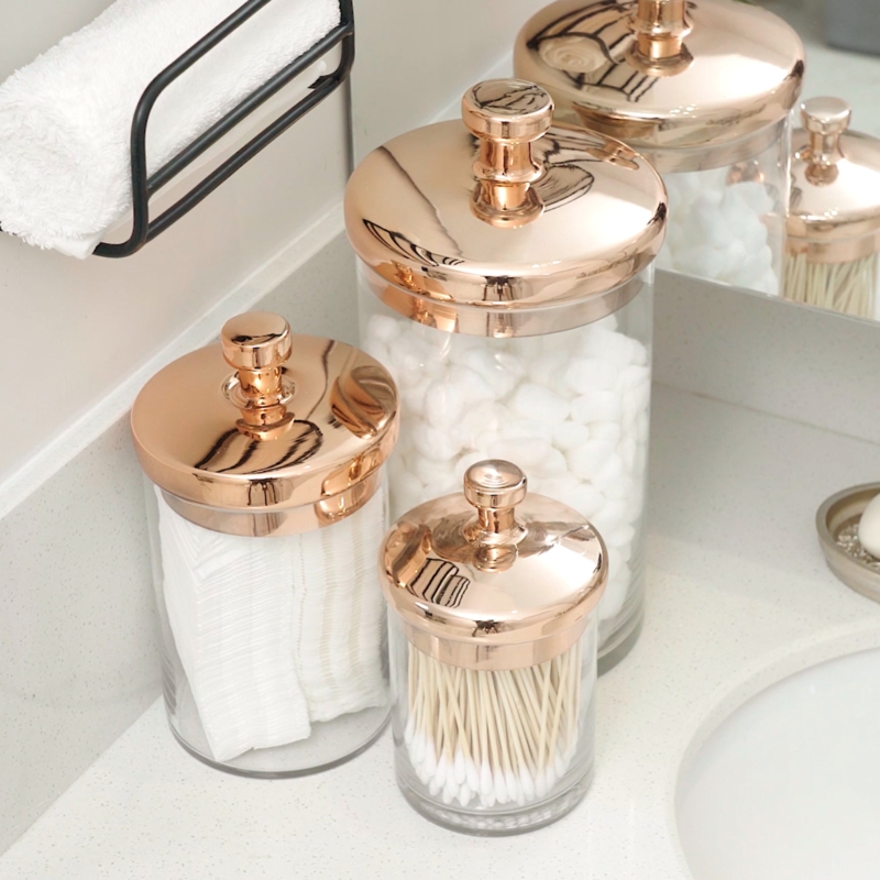 3 Piece Glass Bathroom Storage Container
