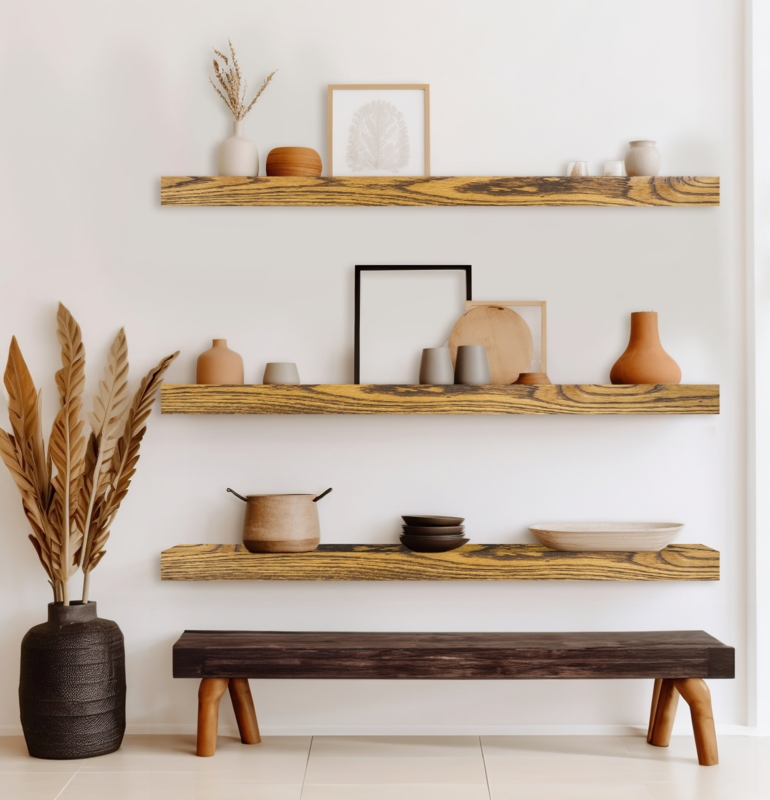 3 Piece Oak Floating Shelf