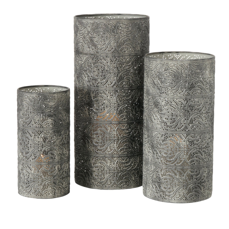 3 Piece Paisley Candle Lantern Set