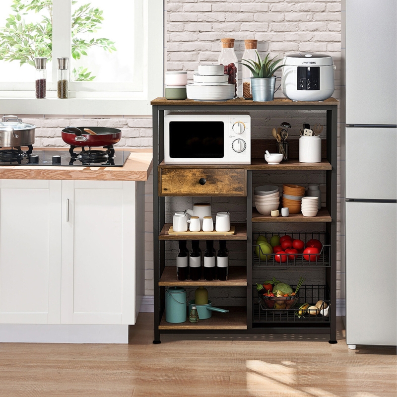 31.4'' Steel Baker's Rack with Microwave Compatibility