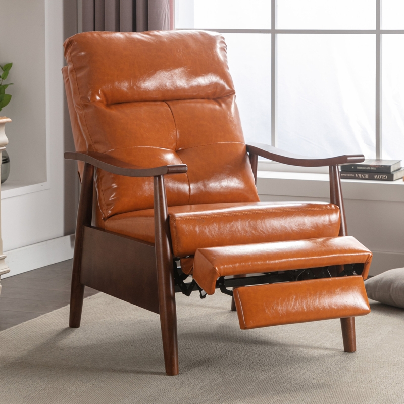 34.3" Wide Leather Push Back Recliner