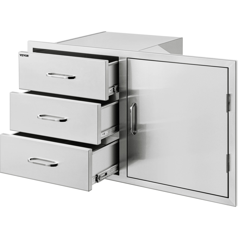 38.3'' Stainless Steel Drop-In Door & Drawer Combo