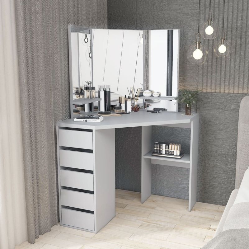 grey corner dressing table Amazon.com