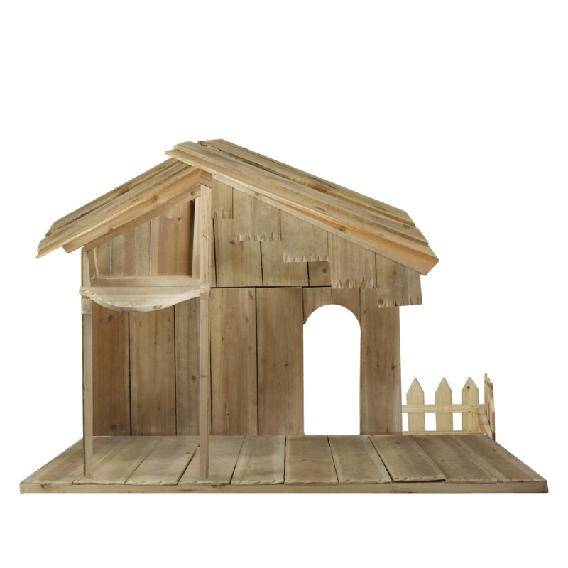 51" Christmas Nativity Wood Stable