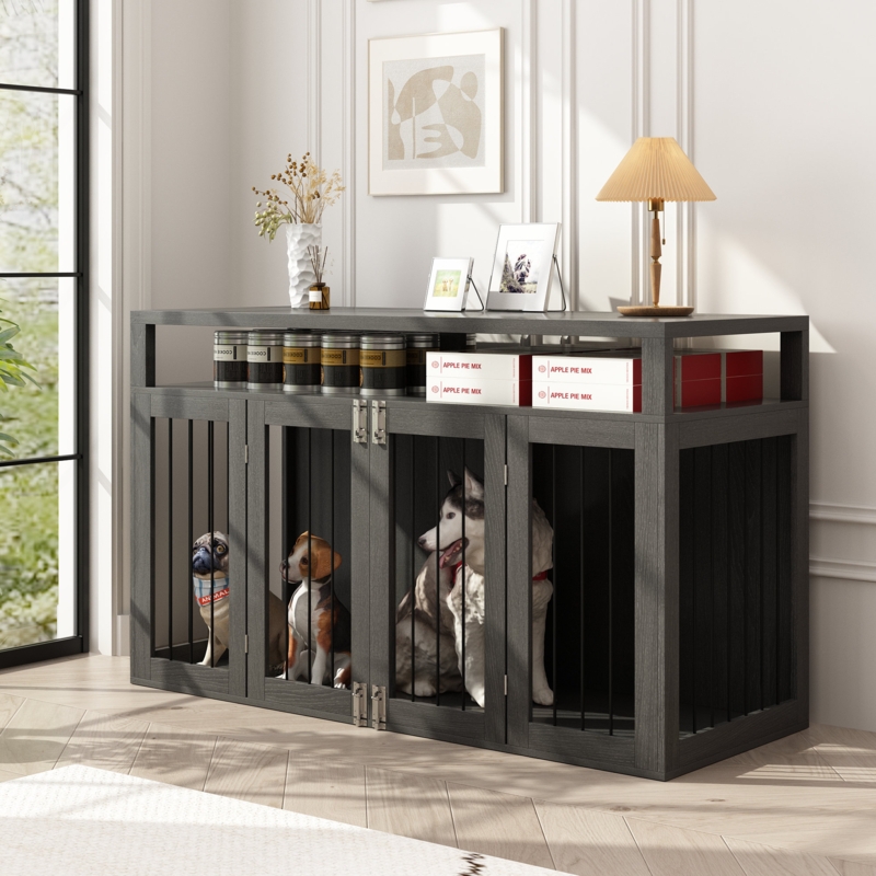 53" Dog Crate Tv Stand Furniture Style Coffee Bar Cabinet End Table