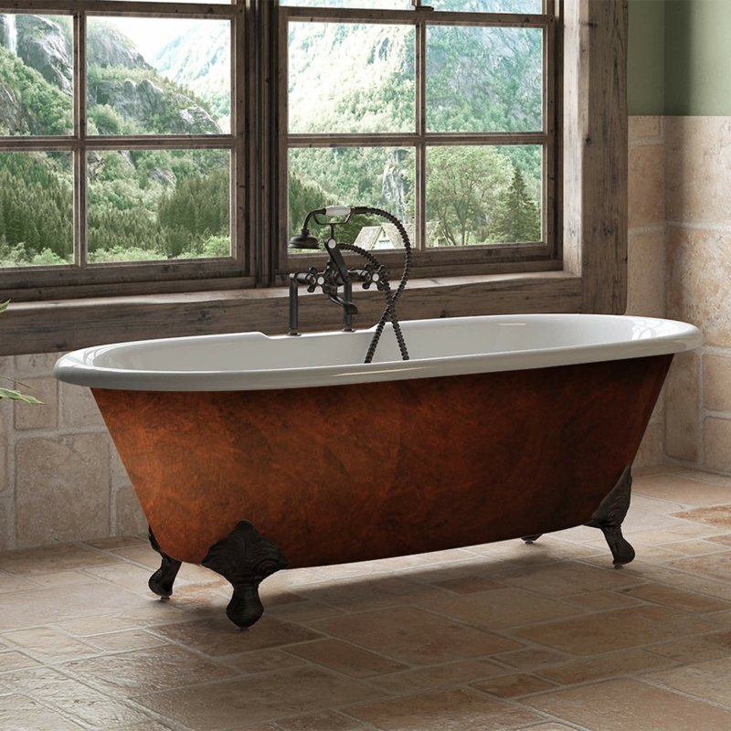 67'' x 30'' Freestanding Soaking Cast Iron Bathtub