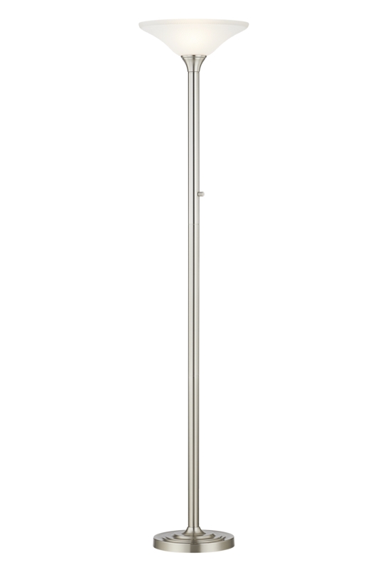 71'' BRUSHED STEEL Torchiere Floor Lamp
