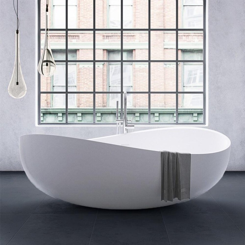 71'' x 44'' Freestanding Soaking Stone Bathtub