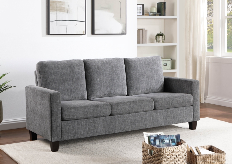 76'' Chenille Square Arm Sofa