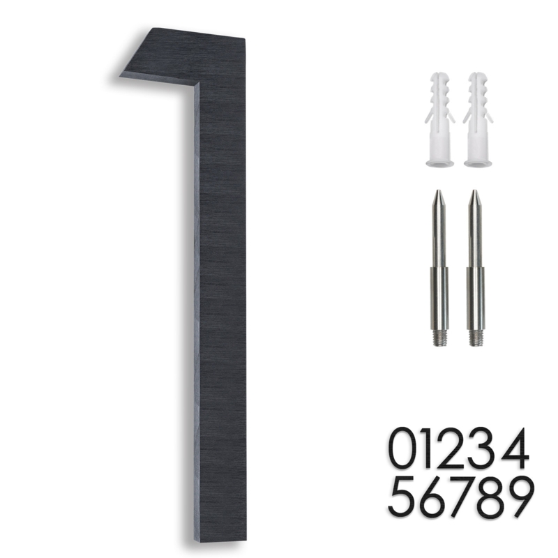 8'' H Anti-Rust Solid Aluminum House Number, Floating or Flush Mount