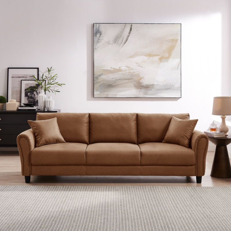 86.6'' Faux Leather Sofa